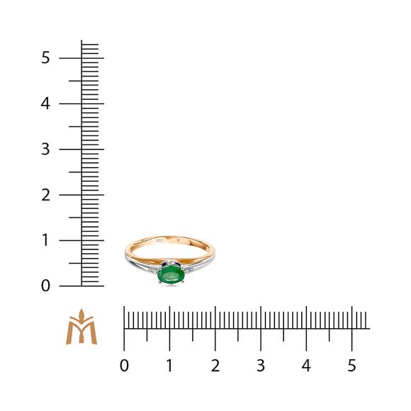 Кольцо с бриллиантами и изумрудом R01-34388-EM - Фото 2