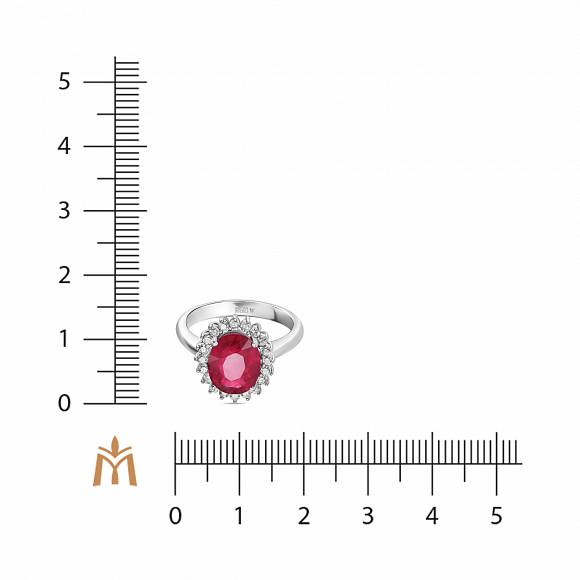 Кольцо с бриллиантами и облагороженным рубином R01-35167-RO - Фото 2