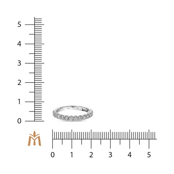 Обручальное кольцо-дорожка из белого золота с 14 бриллиантами (0,64 карат) R01-35807 - Фото 2