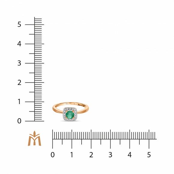 Кольцо с бриллиантами и изумрудом R01-L-35409-EM - Фото 2