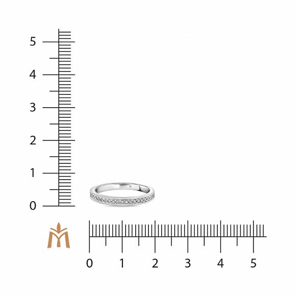 Обручальное кольцо-дорожка из золота с 25 бриллиантами (0,12 карат) R01-35473 - Фото 2