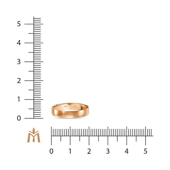 Широкое обручальное кольцо из красного золота 585 пробы R01-4-R-1016 - Фото 2