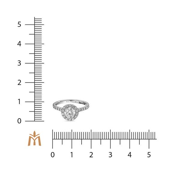 Кольцо с 31 выращенными бриллиантами  R01-MLN0120-060 - Фото 2