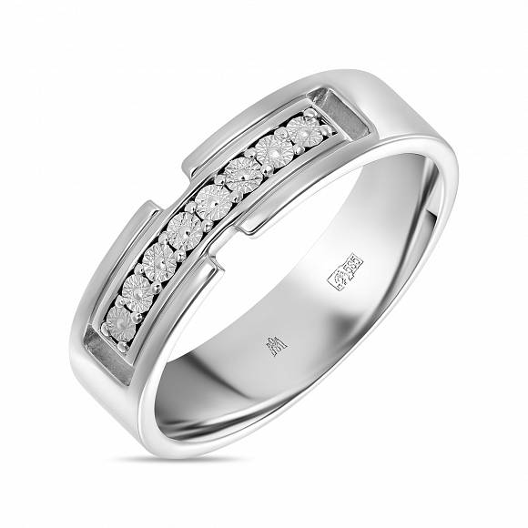 Обручальное кольцо-дорожка из золота с бриллиантами (имитация) R01-WED-00141 - Фото 1
