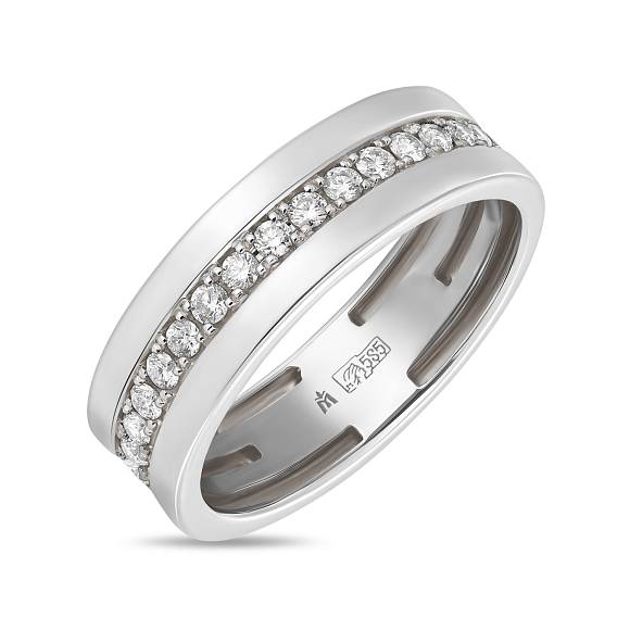 Обручальное кольцо из золота с 19 бриллиантами (0,29 карат) R01-WED-00152 - Фото 1