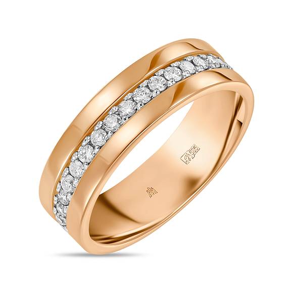 Обручальное кольцо из золота с 19 бриллиантами (0,29 карат) R01-WED-00152 - Фото 2