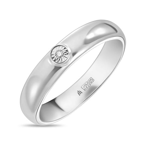 Обручальное кольцо из золота с бриллиантом R01-WED-00154 - Фото 1