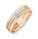 Обручальное кольцо из красно-белого золота с 4 бриллиантами R01-WED-00146 - Фото 1