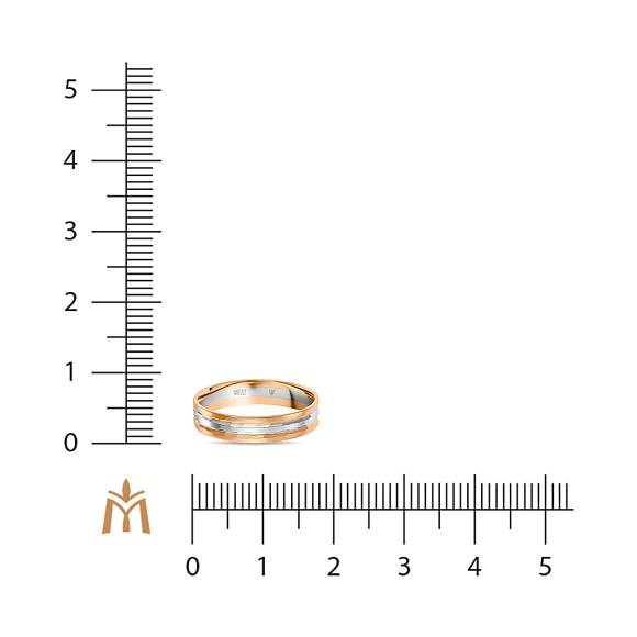 Обручальное кольцо из красного золота 585 пробы с алмазной гранью R37-4-T130613733 - Фото 2