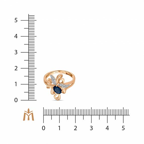 Кольцо с бриллиантами и сапфиром R77-R46660-SA-R17 - Фото 2