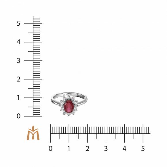 Кольцо c бриллиантами и облагороженным рубином R01-L-35016-RO - Фото 4