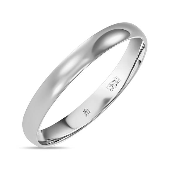 Классическое обручальное кольцо из белого золота 585 пробы R01-25-W-11423 - Фото 1