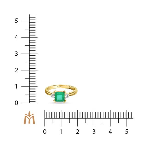 Кольцо с бриллиантами и изумрудом R01-34968-EM - Фото 2