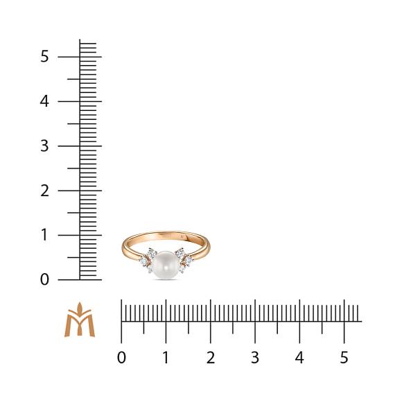 Кольцо с жемчугом и 6 фианитами (1,68 карат) R01-35344-PR - Фото 2