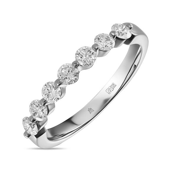 Обручальное кольцо-дорожка из золота с 7 бриллиантами R01-35446 - Фото 1