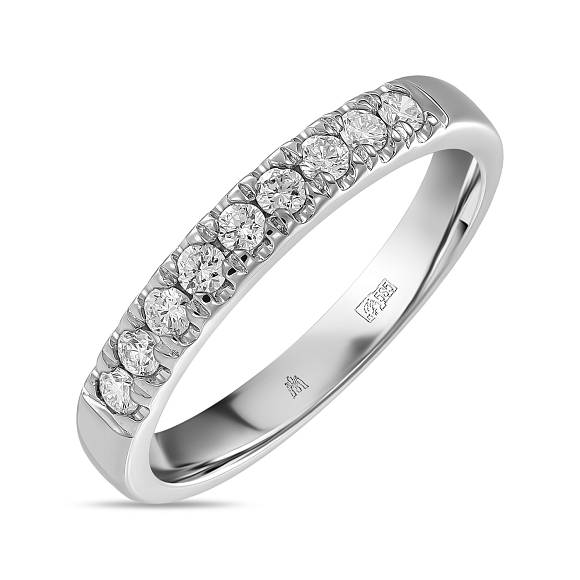 Обручальное кольцо-дорожка из золота с 9 бриллиантами (0,26 карат) R01-35460 - Фото 2