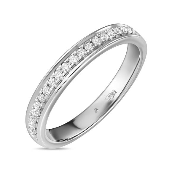 Обручальное кольцо-дорожка из белого золота с 22 бриллиантами (0,17 карат) R01-35484 - Фото 1