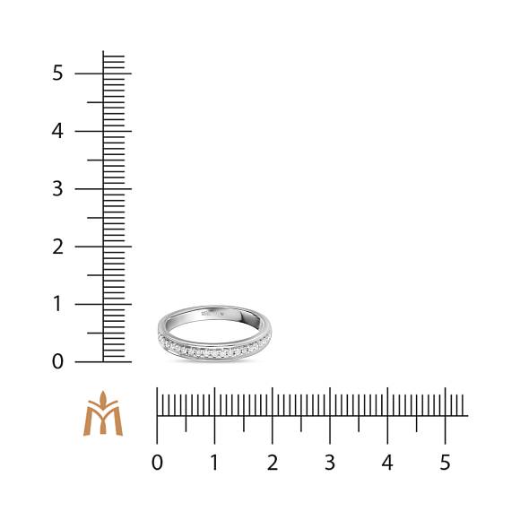 Обручальное кольцо-дорожка из белого золота с 22 бриллиантами R01-35484 - Фото 2