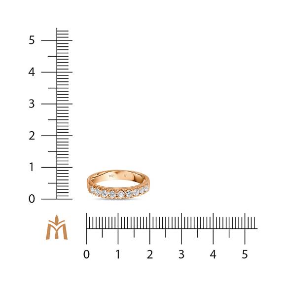 Обручальное кольцо-дорожка из золота с 9 бриллиантами (0,44 карат) R01-35486 - Фото 3