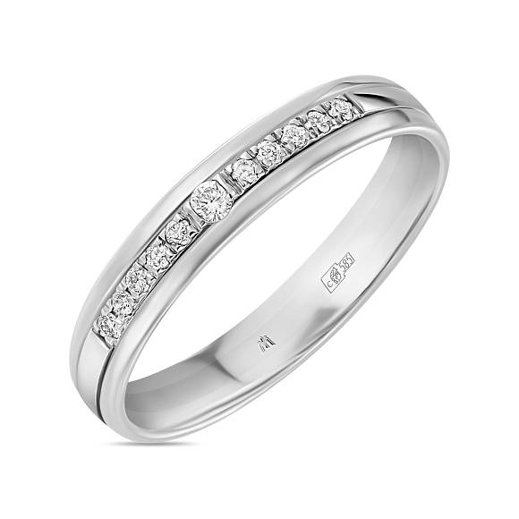 Обручальное кольцо из золота с 11 бриллиантами (0,07 карат) R01-WED-00086 - Фото 1