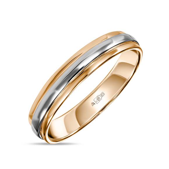 Двойное обручальное кольцо из золота 585 пробы R01-WED-00087 - Фото 2