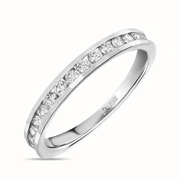 Обручальное кольцо-дорожка из белого золота с 15 бриллиантами R127-UFOQ5854G - Фото 1