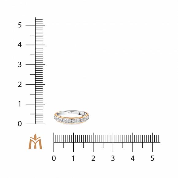 Обручальное кольцо-дорожка из золота с 16 бриллиантами R127-UFOT3627G - Фото 2