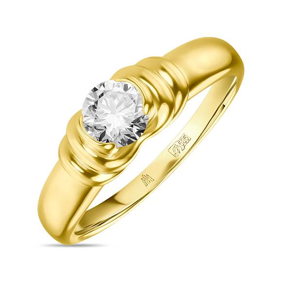Кольцо из желтого золота 585 пробы с фианитом R2028-Y-K330-1199 - Фото 1