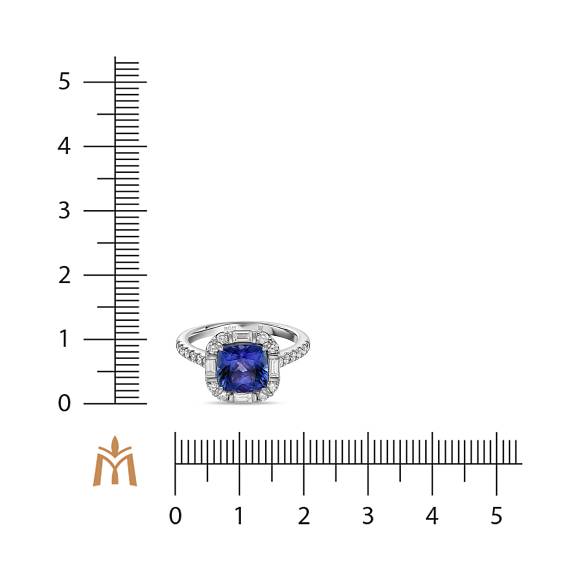 Кольцо с бриллиантами и танзанитом R01-EMP-0218TN - Фото 2