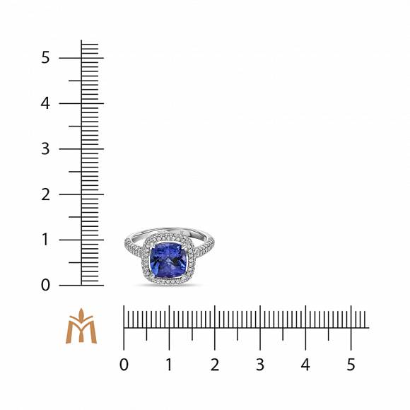Кольцо с бриллиантами и танзанитом R01-EMP-0219TN - Фото 4