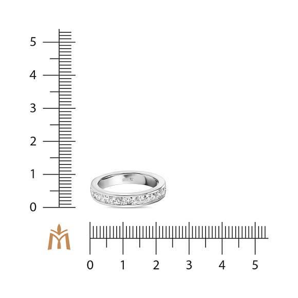 Обручальное кольцо-дорожка из белого золота с 20 бриллиантами R01-RMS-35458 - Фото 2