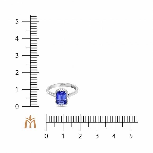 Кольцо с бриллиантами и танзанитом R01-35820TN - Фото 2