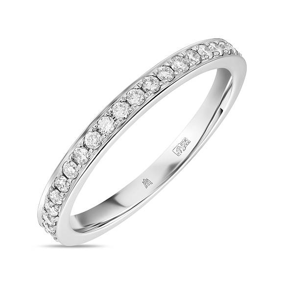 Обручальное кольцо-дорожка из белого золота с 22 бриллиантами R01-35474 - Фото 1