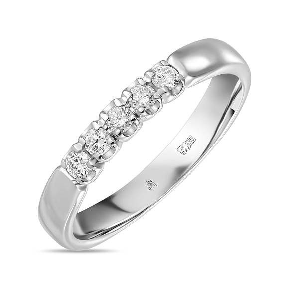 Обручальное кольцо-дорожка из золота с 5 бриллиантами R01-35515 - Фото 1