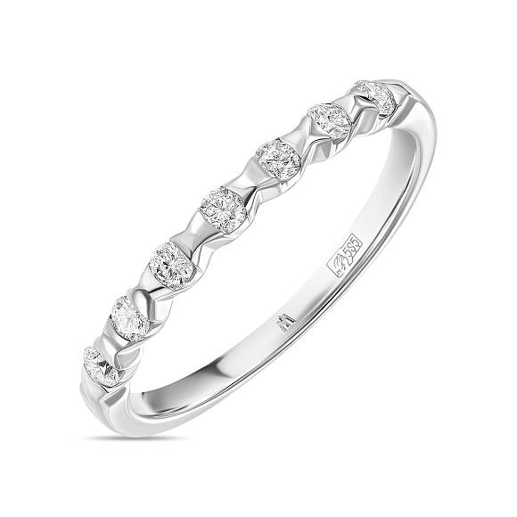 Обручальное кольцо-дорожка из белого золота с 7 бриллиантами R01-35529 - Фото 1