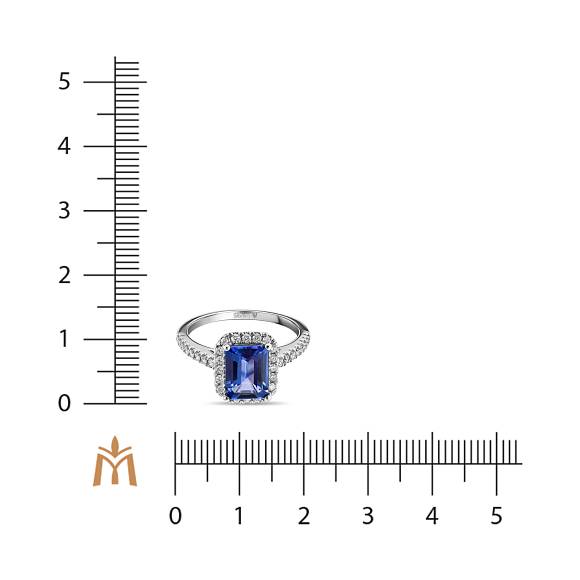 Кольцо с бриллиантами и танзанитом R01-35815TN - Фото 2