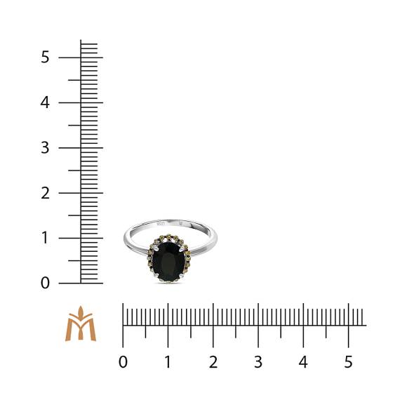 Кольцо с бриллиантами и цветными сапфирами R01-SS-35689-B - Фото 2