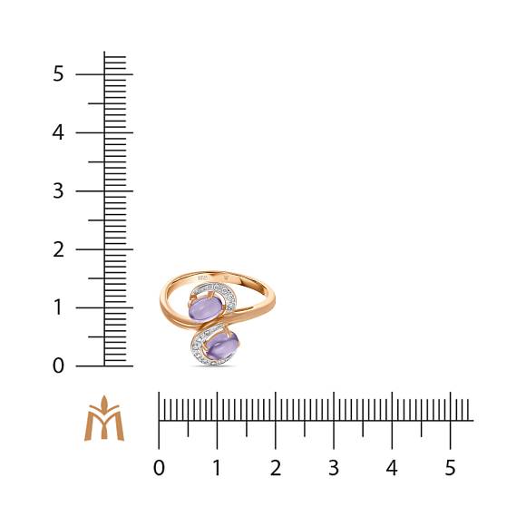 Кольцо с аметистами и бриллиантами R152-GR3979-AMM-R4 - Фото 2