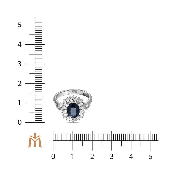 Кольцо с бриллиантами и сапфиром R01-EMP-0221SA - Фото 2