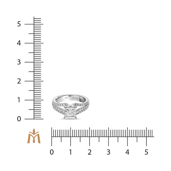 Кольцо с выращенным бриллиантом R01-MLN0248P - Фото 2