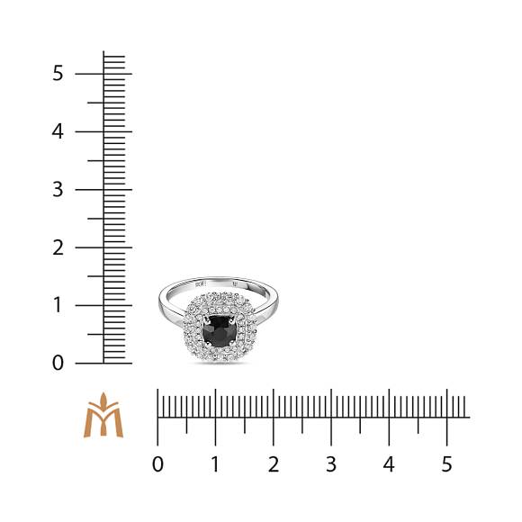 Кольцо с бриллиантами и цветными сапфирами R2022-SA2494RSABL - Фото 2