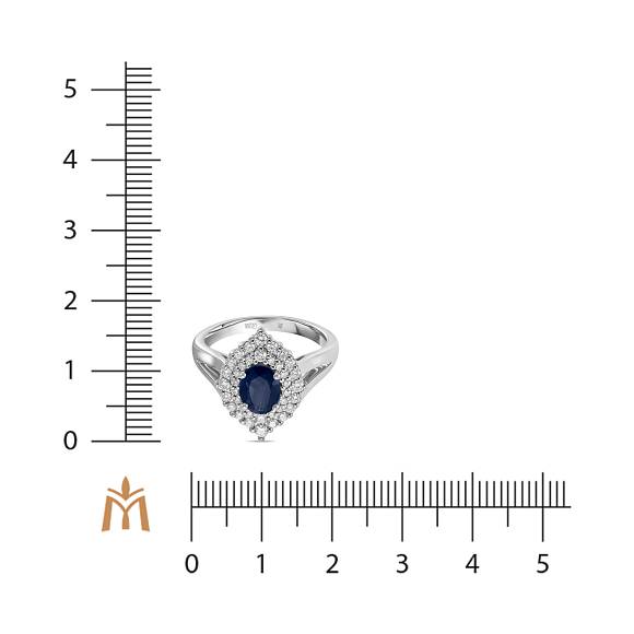 Кольцо с бриллиантами и сапфиром R01-35752-SA - Фото 2