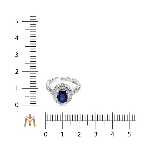 Кольцо с бриллиантами и сапфиром R01-EX-52840-SA - Фото 2