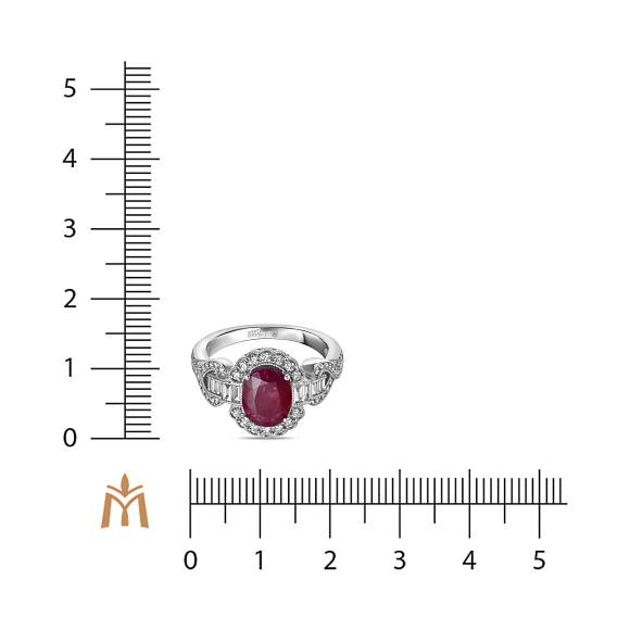 Кольцо с бриллиантами и рубином R169-TRG140133ARU - Фото 2