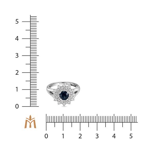 Кольцо с бриллиантами и сапфиром R2022-SA2491RSA - Фото 2