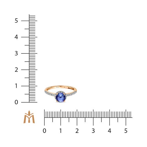 Кольцо с бриллиантами и танзанитом R01-TN-0179 - Фото 2