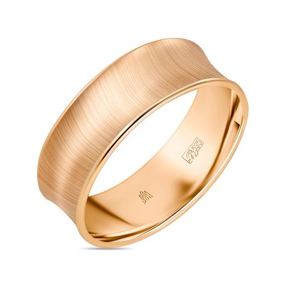 Обручальное кольцо из красного золота 585 пробы вогнутый профиль R37-T100619084 - Фото 1