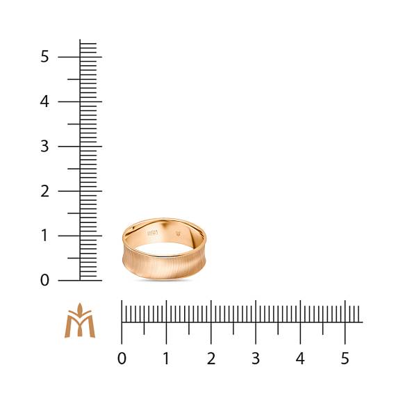 Обручальное кольцо из красного золота 585 пробы вогнутый профиль R37-T100619084 - Фото 2