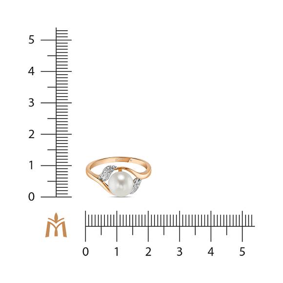 Кольцо с бриллиантами и жемчугом R2018-RRU1066AWP-R17 - Фото 2
