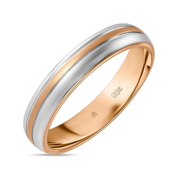 Тройное обручальное кольцо из красного золота 585 пробы R2026-160121-40 - Фото 1